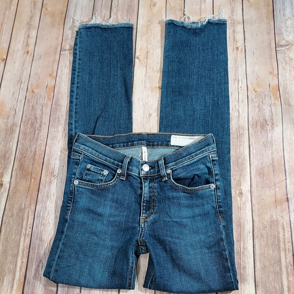 Rag & Bone Straight Leg Raw Hem Jeans 25 - Picture 2 of 15